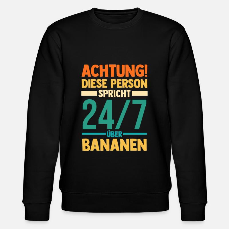 Früchte Banane - Stanley/Stella Unisex Bio-Sweatshirt CHANGER  - Schwarz