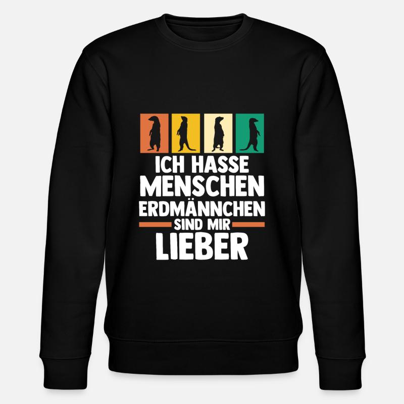 Erdmännchen - Stanley/Stella Unisex Bio-Sweatshirt CHANGER  - Schwarz
