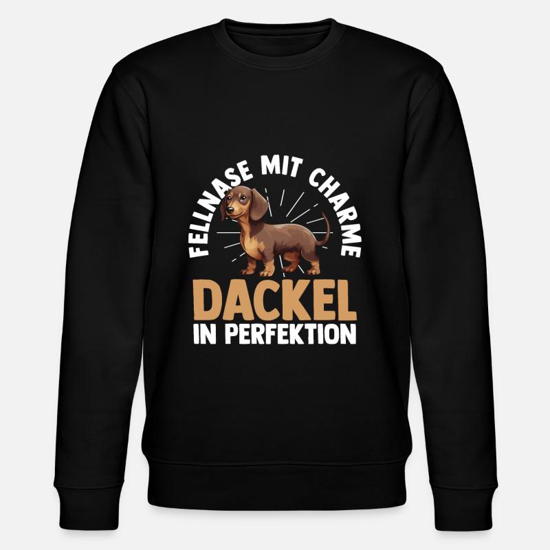 Hund Dachshund Dackel - Stanley/Stella Unisex Bio-Sweatshirt CHANGER  - Schwarz