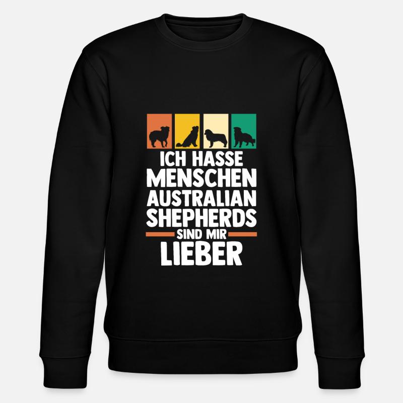 Australian Shepherd Hund Aussie - Stanley/Stella Unisex Bio-Sweatshirt CHANGER  - Schwarz