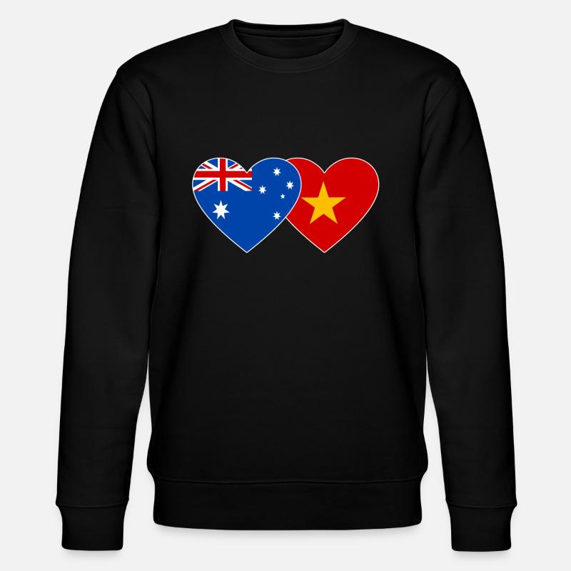 Drapeau Australie Vietnam Coeur - Sweat bio CHANGER Stanley/Stella Unisexe - noir