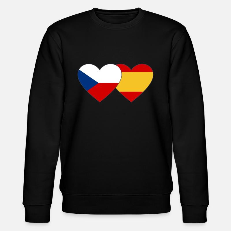 République tchèque Espagne Drapeau Coeur - Sweat bio CHANGER Stanley/Stella Unisexe - noir