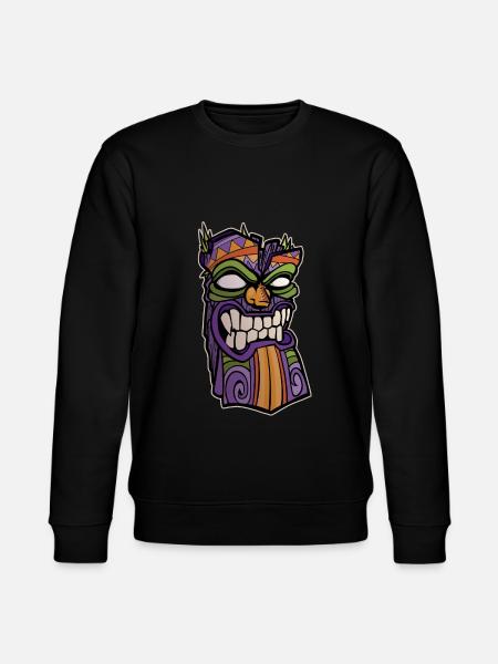 Tiki Maske Illustration - Stanley/Stella Unisex Bio-Sweatshirt CHANGER  - Schwarz