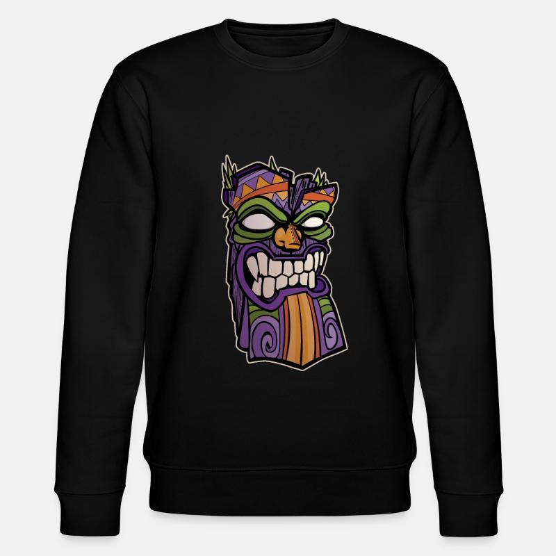 Tiki Maske Illustration - Stanley/Stella Unisex Bio-Sweatshirt CHANGER  - Schwarz