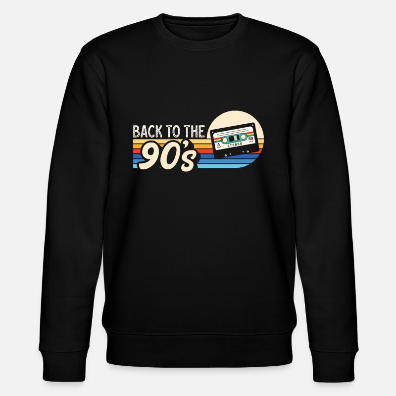 90s 90s Retro Gift - Stanley/Stella CHANGER Unisex Organic Sweatshirt - black