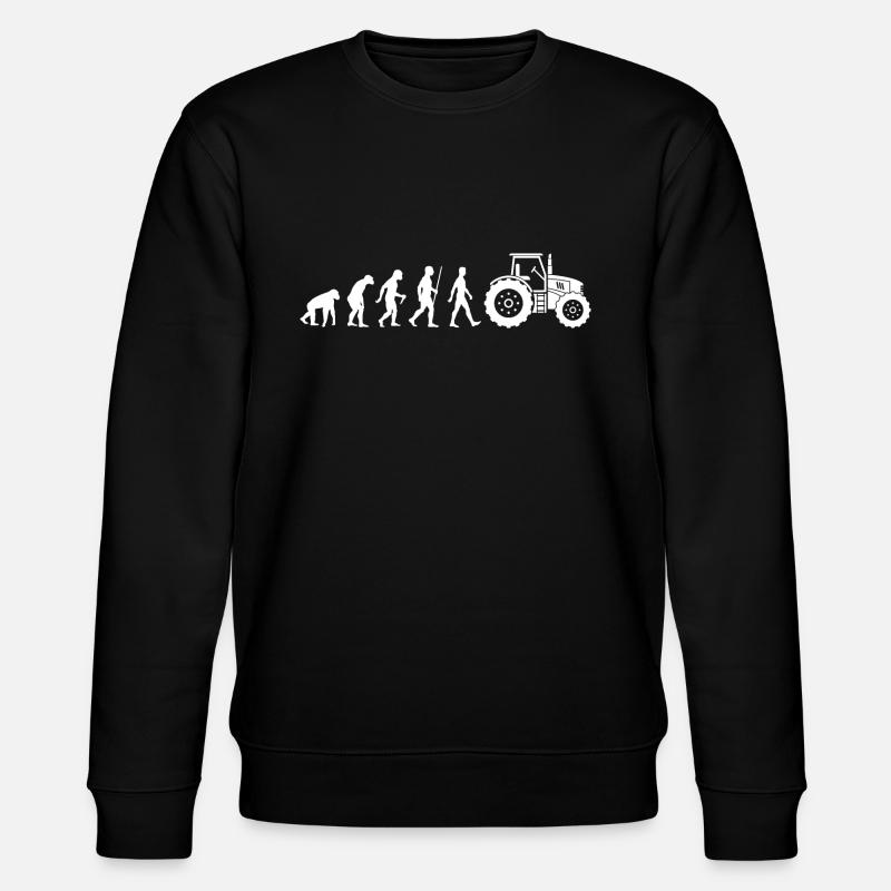 Landwirt Bauer Evolution - Stanley/Stella Unisex Bio-Sweatshirt CHANGER  - Schwarz