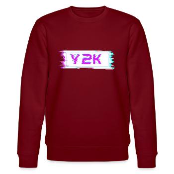 Cyber Glitch rétro Y2K - Sweat bio CHANGER Stanley/Stella Unisexe - bordeaux - Devant - Nik (191cm) & Marisol (170cm)