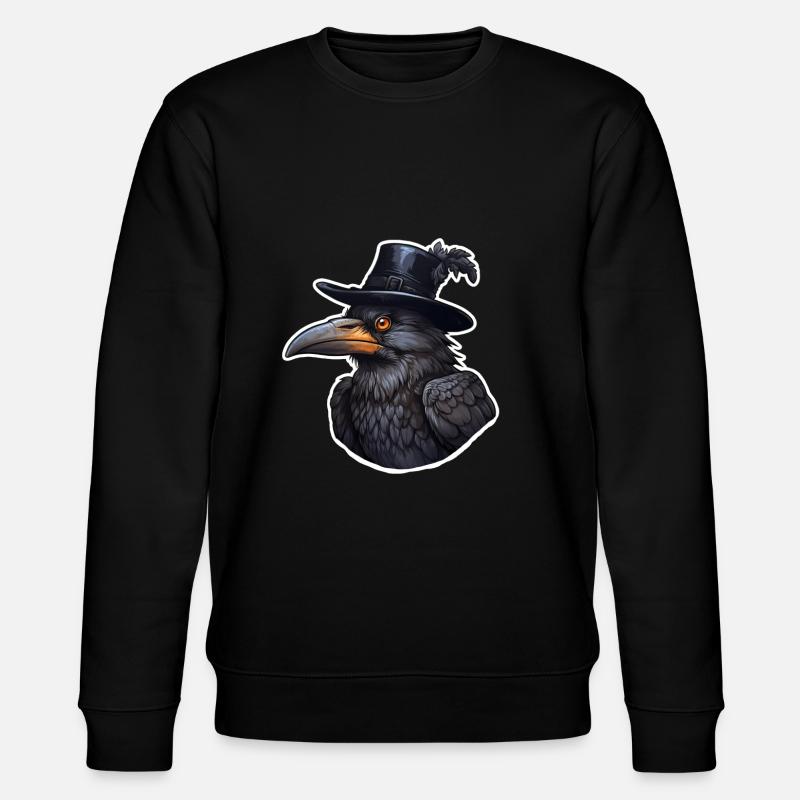 Crow with hat halloween - Stanley/Stella CHANGER Unisex Organic Sweatshirt - black