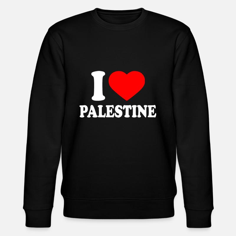 I love palestine - Stanley/Stella CHANGER Unisex Organic Sweatshirt - black