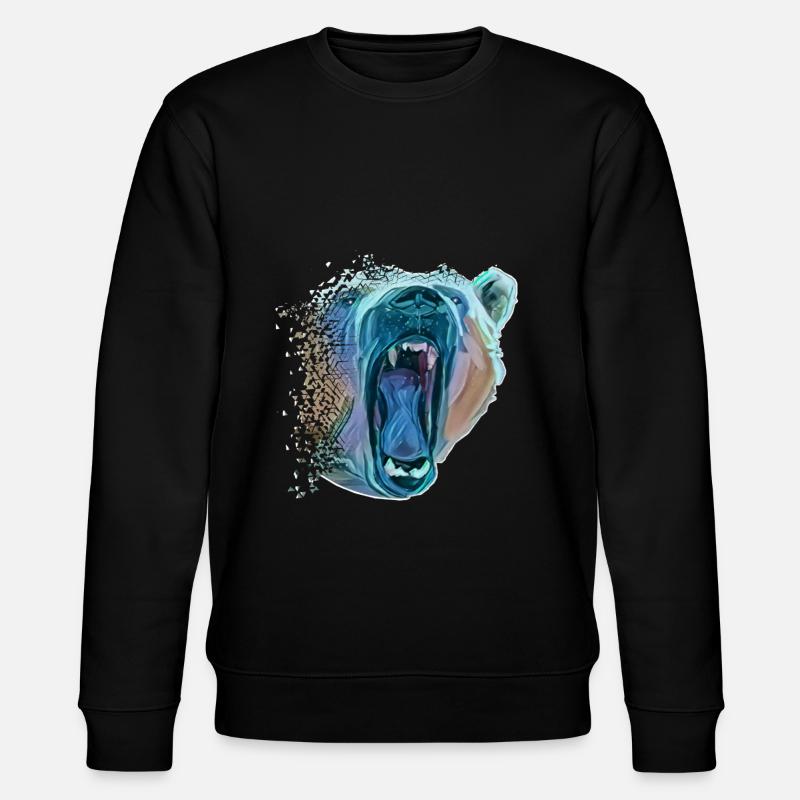 Eisbär - Stanley/Stella Unisex Bio-Sweatshirt CHANGER  - Schwarz