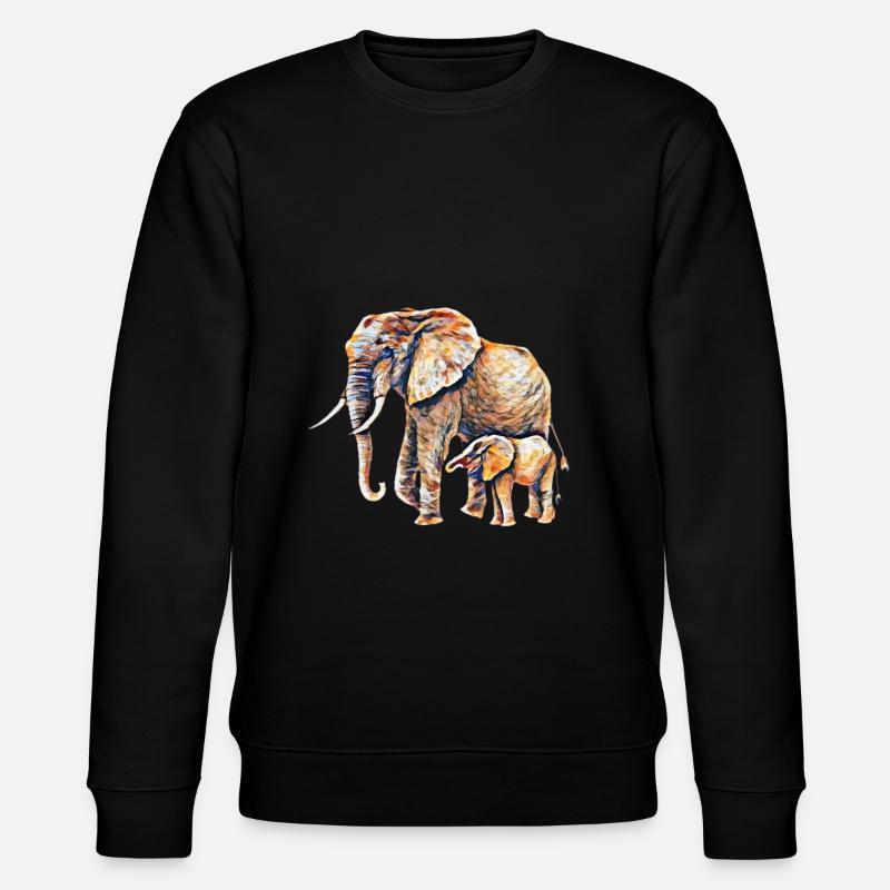 Elefant - Stanley/Stella Unisex Bio-Sweatshirt CHANGER  - Schwarz