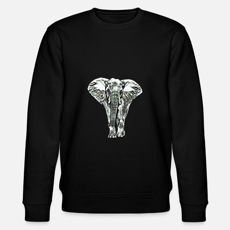 Elefant - Stanley/Stella Unisex Bio-Sweatshirt CHANGER  - Schwarz