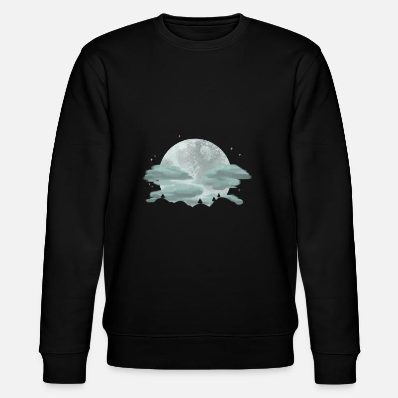 Vollmond Nacht - Stanley/Stella Unisex Bio-Sweatshirt CHANGER  - Schwarz