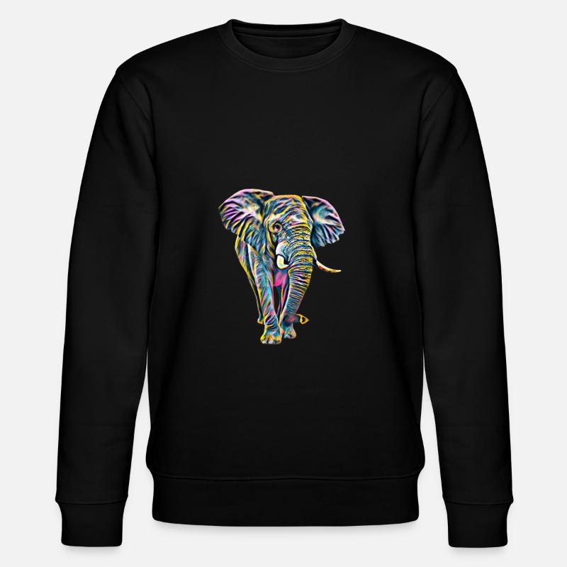 Elefant - Stanley/Stella Unisex Bio-Sweatshirt CHANGER  - Schwarz
