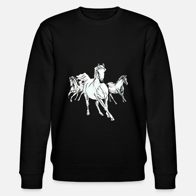 Pferde - Stanley/Stella Unisex Bio-Sweatshirt CHANGER  - Schwarz