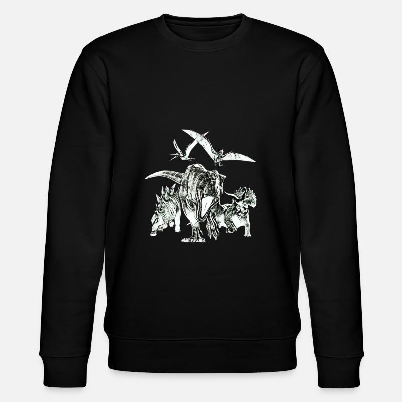 Dinosaurier - Stanley/Stella Unisex Bio-Sweatshirt CHANGER  - Schwarz