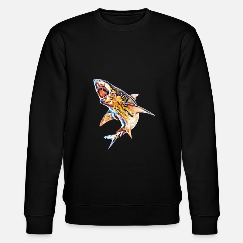 Weißer Hai - Stanley/Stella Unisex Bio-Sweatshirt CHANGER  - Schwarz