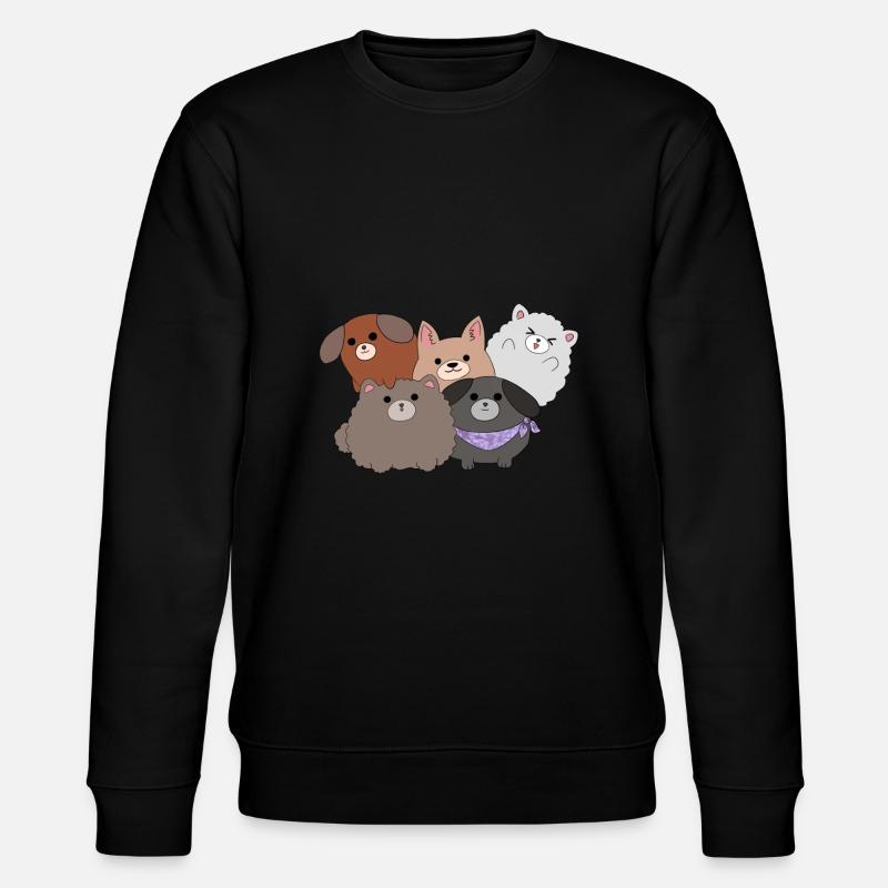 Kawaii Hunde - Stanley/Stella Unisex Bio-Sweatshirt CHANGER  - Schwarz