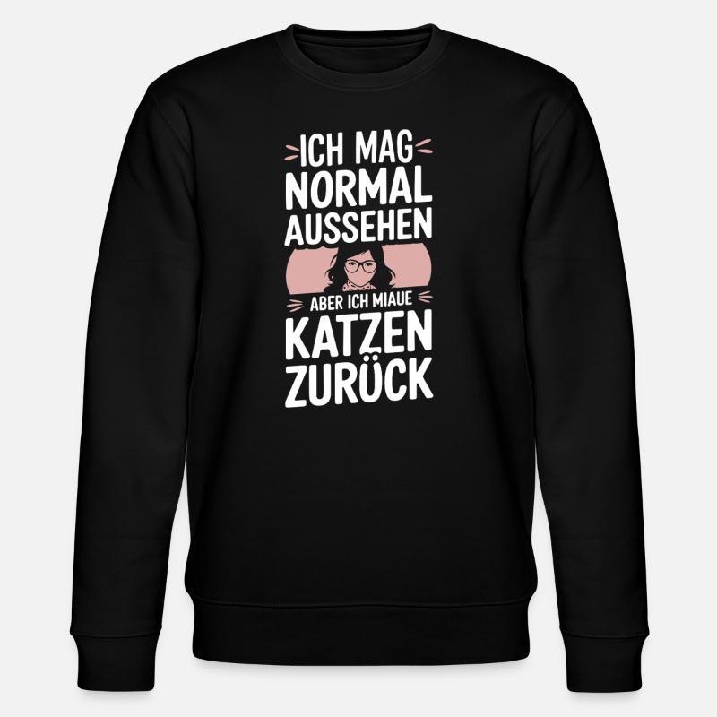 Katzenliebhaber Humor Silhouette - Stanley/Stella Unisex Bio-Sweatshirt CHANGER  - Schwarz