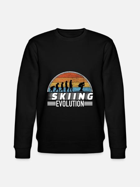 Skier saying evolution - Stanley/Stella CHANGER Unisex Organic Sweatshirt - black