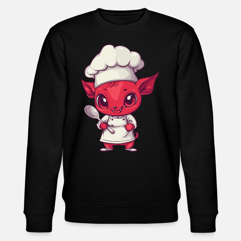 Kochteufel mit Löffel - Stanley/Stella Unisex Bio-Sweatshirt CHANGER  - Schwarz