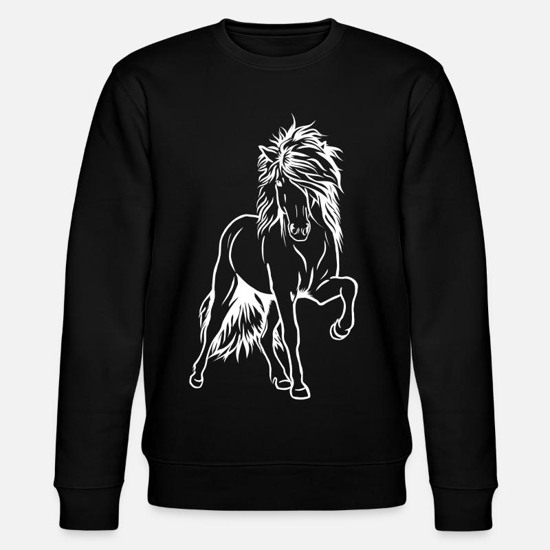 Iceland stallion white - Stanley/Stella CHANGER Unisex Organic Sweatshirt - black