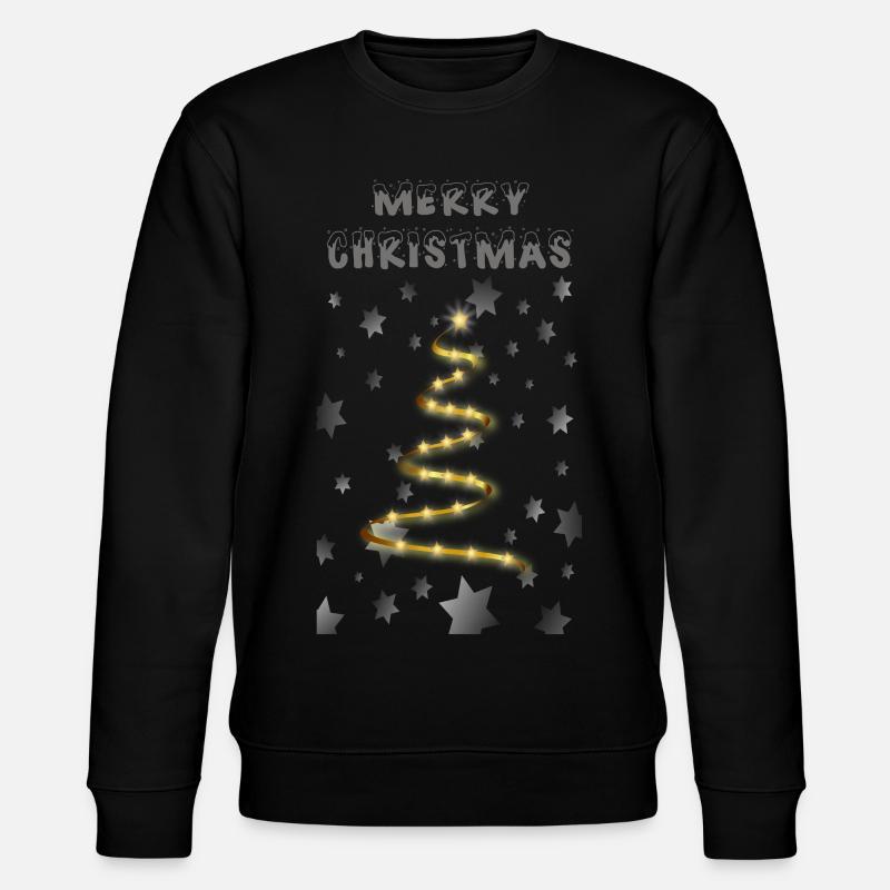 Arbre de Noël doré - Sweat bio CHANGER Stanley/Stella Unisexe - noir