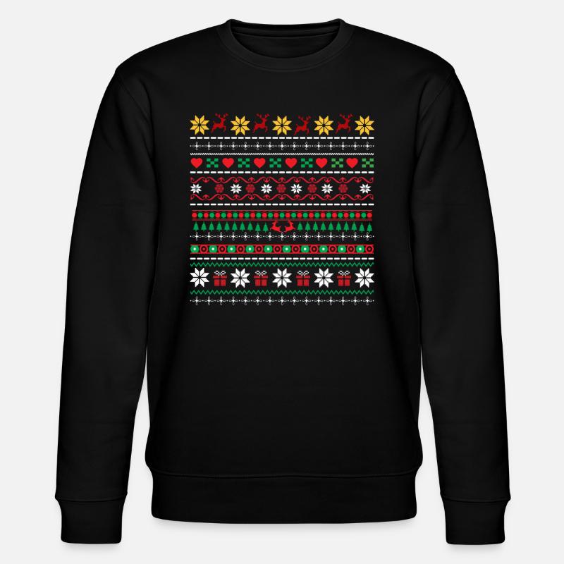 Christmas Pattern - Sweat bio CHANGER Stanley/Stella Unisexe - noir