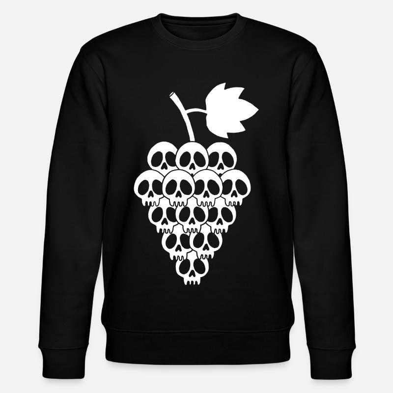 White Grape Skulls - Stanley/Stella CHANGER Unisex Organic Sweatshirt - black