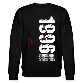30. Geburtstag Geschenk Mann Frau März 1996 - Stanley/Stella Unisex Bio-Sweatshirt CHANGER  - Schwarz - Vorne - Nik (191cm) & Marisol (170cm)
