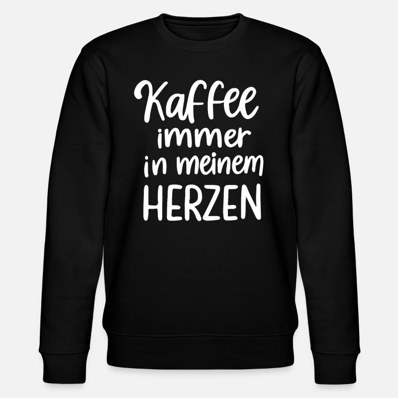 Kaffeeherz Design Kaffee immer im Herzen - Stanley/Stella Unisex Bio-Sweatshirt CHANGER  - Schwarz