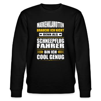 Markenklamotten Ich Nicht Schneepflugfahrer - Stanley/Stella Unisex Bio-Sweatshirt CHANGER  - Schwarz - Vorne - Nik (191cm) & Marisol (170cm)