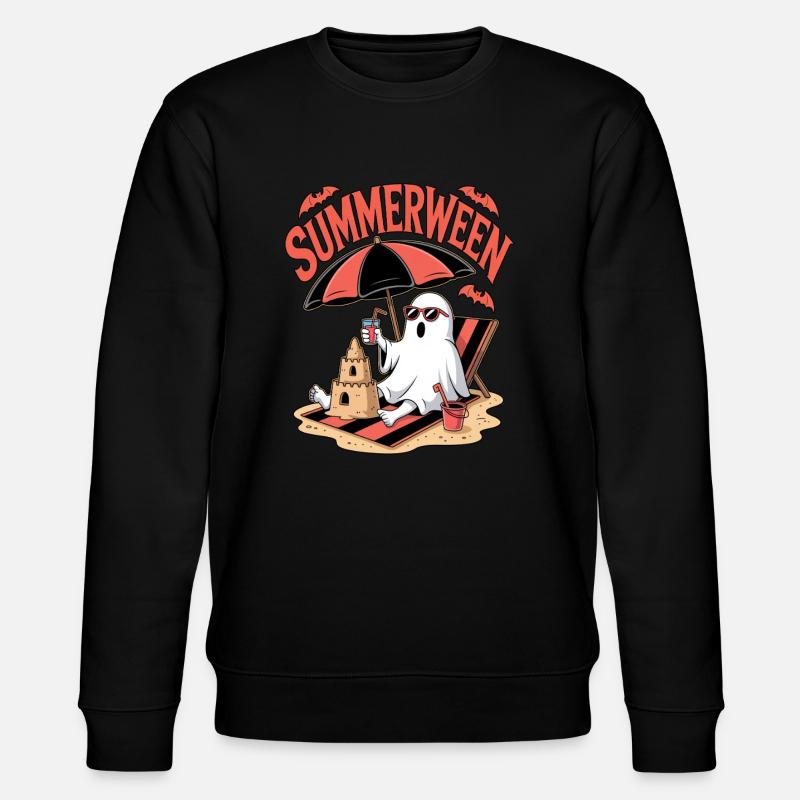 Summerween Halloween Ghost - Stanley/Stella CHANGER Unisex Organic Sweatshirt - black