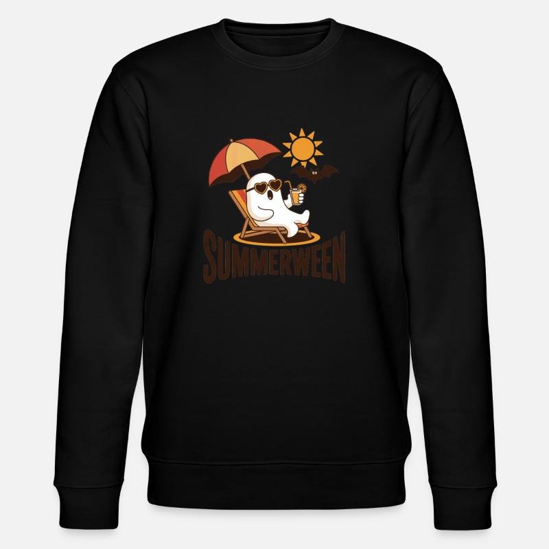 Summerween Halloween Ghost - Stanley/Stella CHANGER Unisex Organic Sweatshirt - black