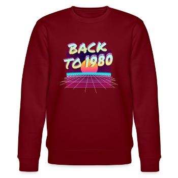 80 - Stanley/Stella CHANGER Unisex Organic Sweatshirt - burgundy - Front - Nik (191cm) & Marisol (170cm)