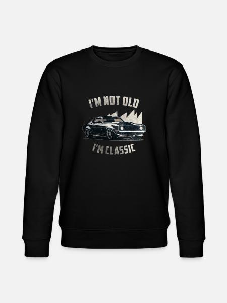Im ikke Old Im klassisk sjov vintage muskelbil - Stanley/Stella økologisk unisex-sweatshirt CHANGER  - sort