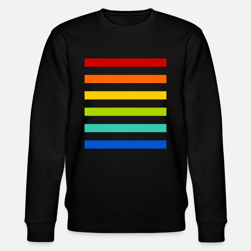 Regenbogen Streifen - Stanley/Stella Unisex Bio-Sweatshirt CHANGER  - Schwarz
