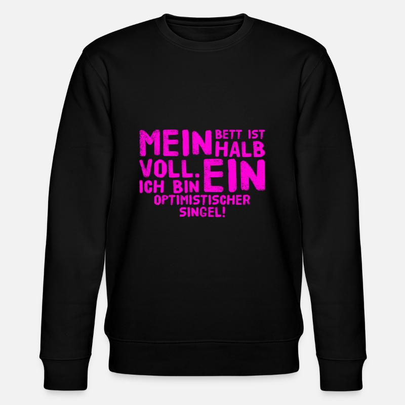 optimistischer Singel - Stanley/Stella Unisex Bio-Sweatshirt CHANGER  - Schwarz