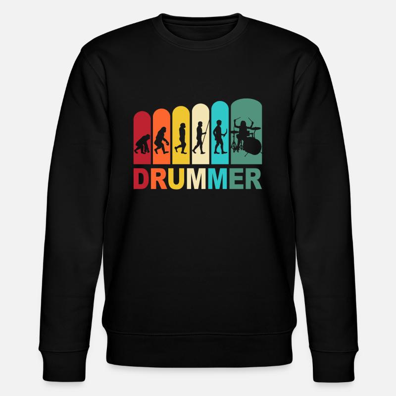 Drummer Evolution Schlagzeuger Schlagzeug Drums - Stanley/Stella Unisex Bio-Sweatshirt CHANGER - Schwarz