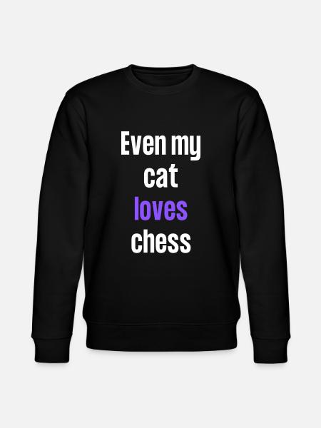 Even my cat loves chess - Stanley/Stella CHANGER Unisex Organic Sweatshirt - black