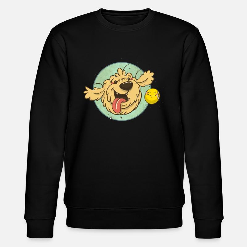 cockapoo Thor mit Tennisball - Stanley/Stella Unisex Bio-Sweatshirt CHANGER  - Schwarz