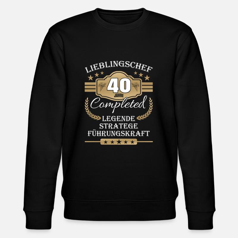 40 Jahre Jubiläum Chef - Stanley/Stella Unisex Bio-Sweatshirt CHANGER - Schwarz