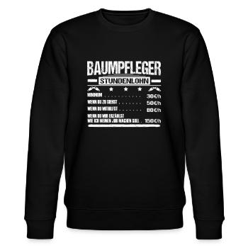 Baumpfleger Stundenlohn Arborist Geschenk - Stanley/Stella Unisex Bio-Sweatshirt CHANGER  - Schwarz - Vorne - Nik (191cm) & Marisol (170cm)