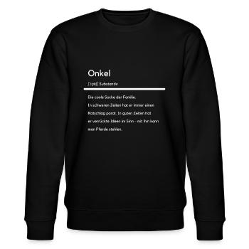Herren Bester Onkel Der Welt - Stanley/Stella Unisex Bio-Sweatshirt CHANGER  - Schwarz - Vorne - Nik (191cm) & Marisol (170cm)