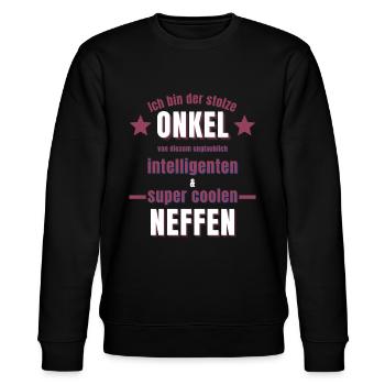 Neffe Onkel Geschenk - Stanley/Stella Unisex Bio-Sweatshirt CHANGER  - Schwarz - Vorne - Nik (191cm) & Marisol (170cm)