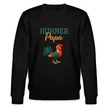 Hühner Papa Hahn Hühnerstall Vater Henne Huhn - Stanley/Stella Unisex Bio-Sweatshirt CHANGER  - Schwarz - Vorne - Nik (191cm) & Marisol (170cm)