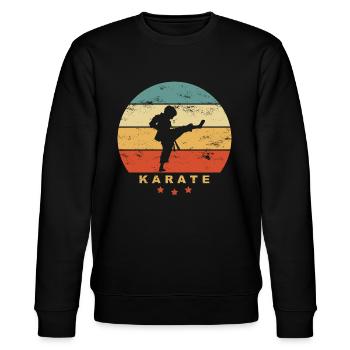 KARATE - Child makes karate kick - Retro martial arts - Stanley/Stella CHANGER Unisex Organic Sweatshirt - black - Front - Nik (191cm) & Marisol (170cm)