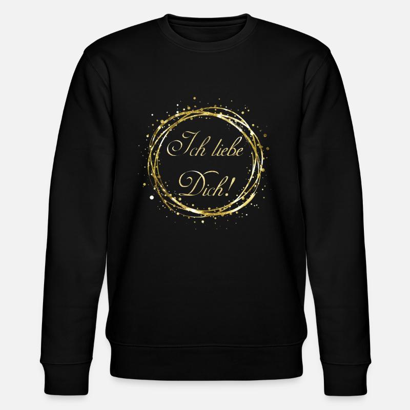 Ich liebe Dich - Stanley/Stella Unisex Bio-Sweatshirt CHANGER  - Schwarz