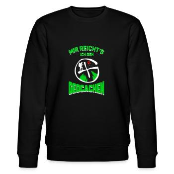 Mir Reicht Es Ich Gehe Geocachen - Geocaching - Stanley/Stella Unisex Bio-Sweatshirt CHANGER  - Schwarz - Vorne - Nik (191cm) & Marisol (170cm)