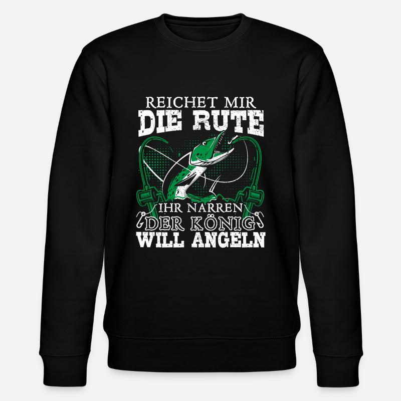 Fischer Reichet mir die Rute der König will angeln - Stanley/Stella Unisex Bio-Sweatshirt CHANGER  - Schwarz